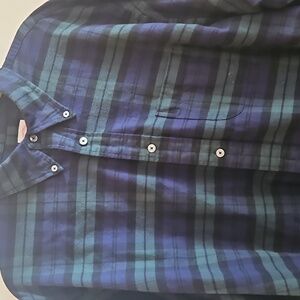 Brooks Brothers Flannel Blue and Green Plaid Shirt XL Button Down Long Sleeve